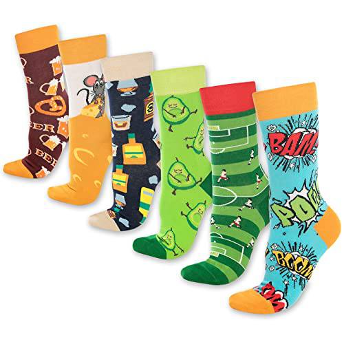 Fun Crew Socks 6-Pack, Mouse Print