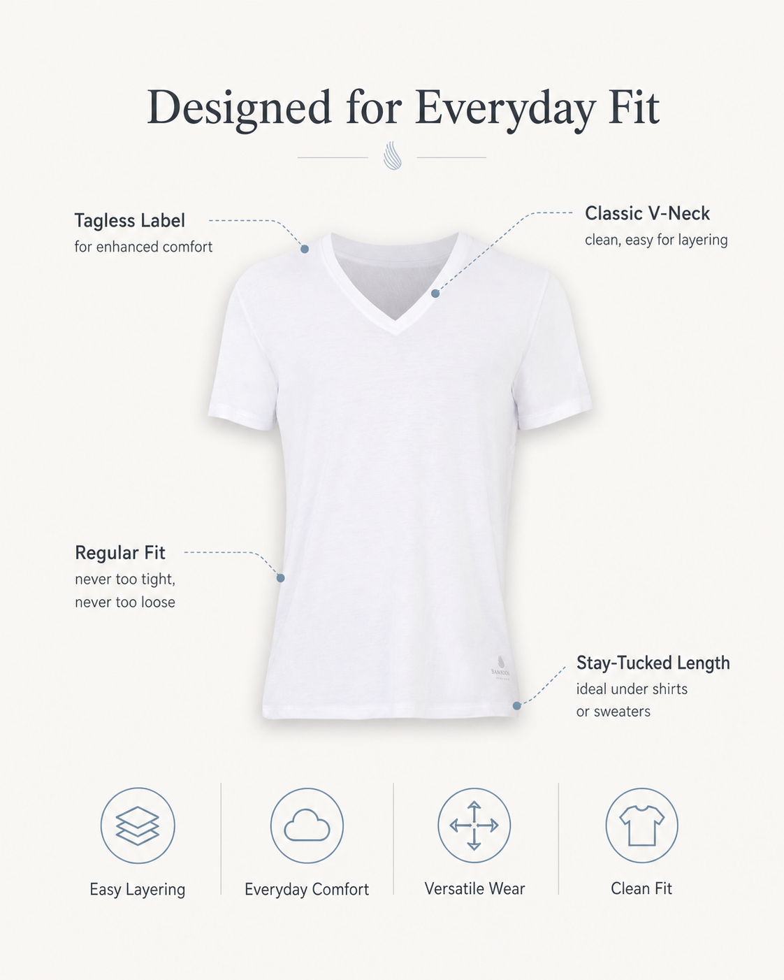Men’s Bamboo V-Neck Undershirts 3-Pack
