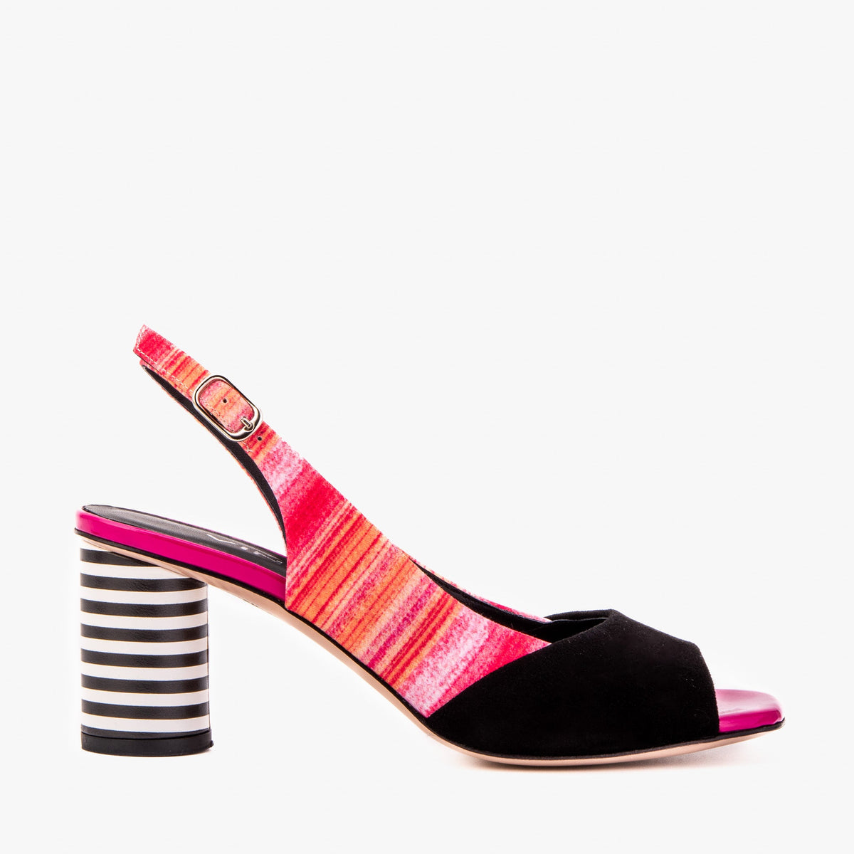 Vinci Leather The Spectrum Multicolor Block Heel Leather Women Slingback Sandal – product view 1