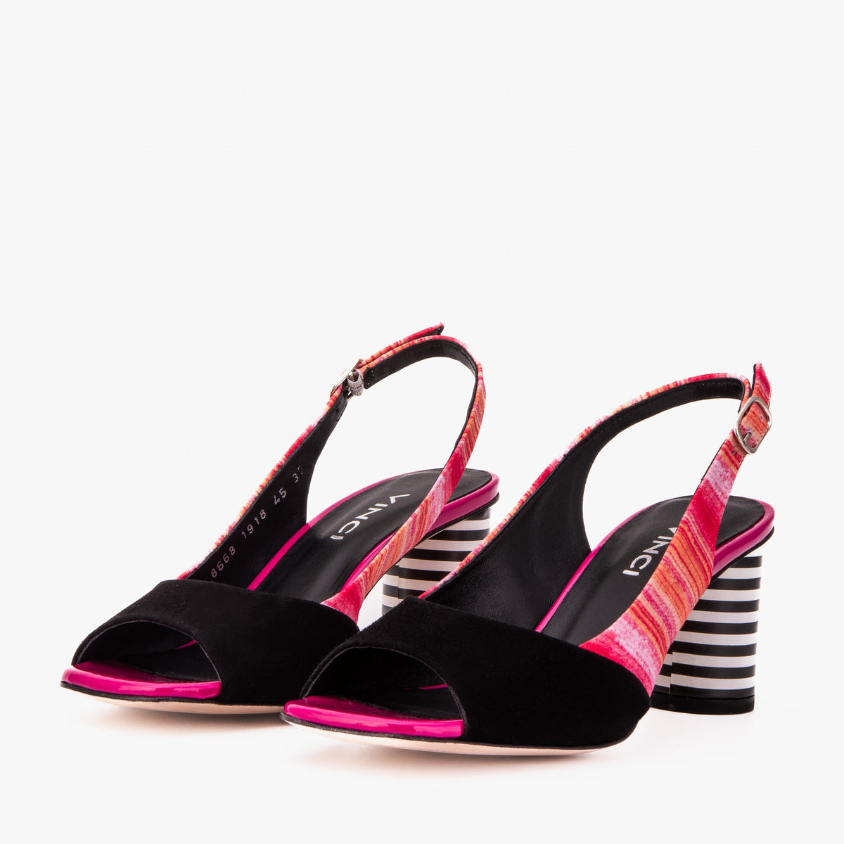 Vinci Leather The Spectrum Multicolor Block Heel Leather Women Slingback Sandal – product view 2