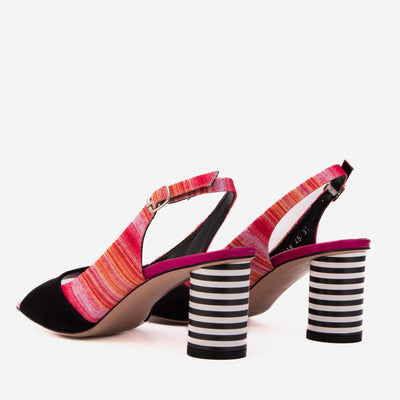 Vinci Leather The Spectrum Multicolor Block Heel Leather Women Slingback Sandal – product view 3