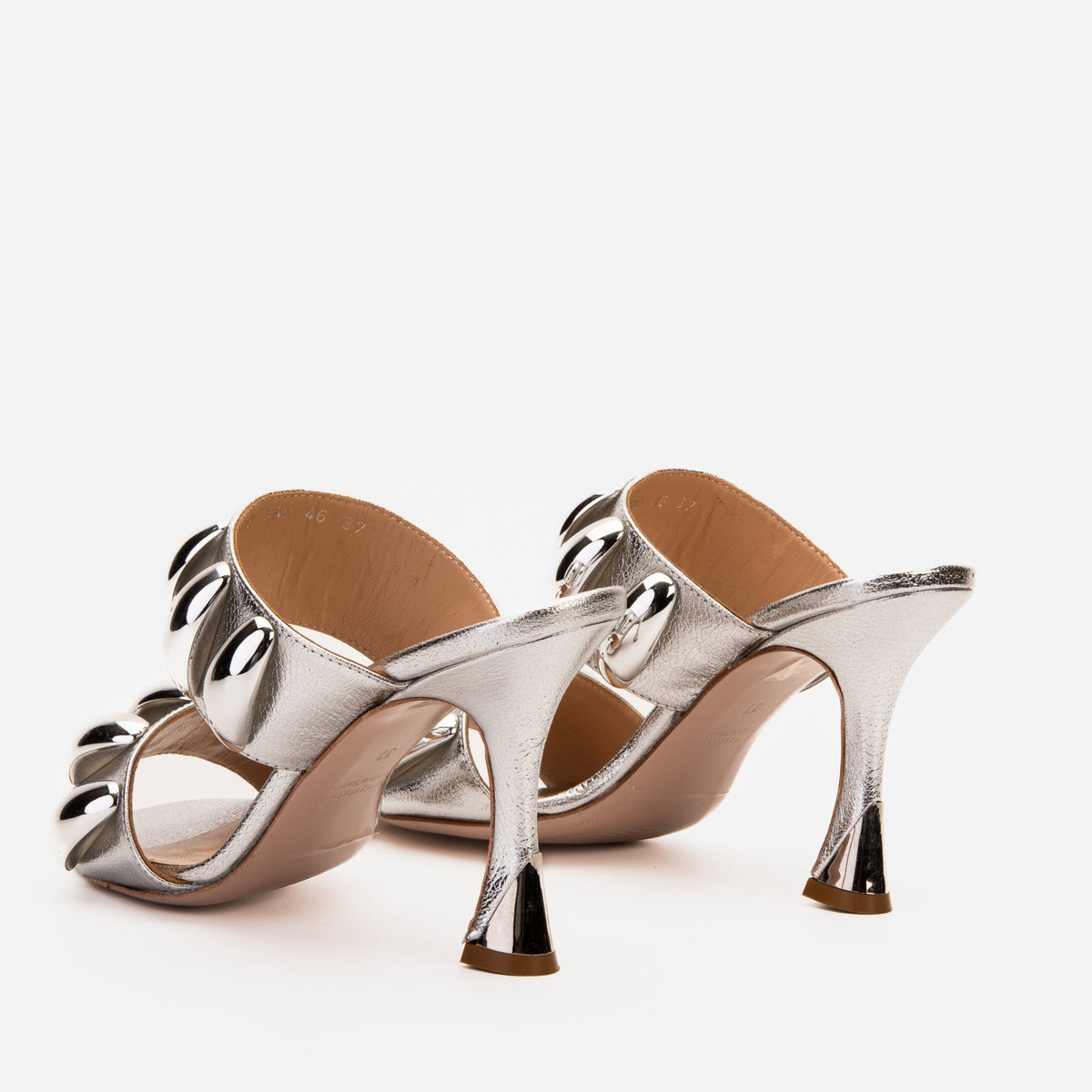 Vinci Leather The Eclipse Silver Leather Women Sandal – top view