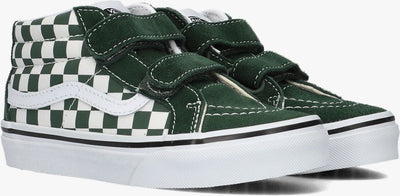 Vans Sk8 Mid Reissue Kids' Sneakers — Checkerboard/Green Mid-Top