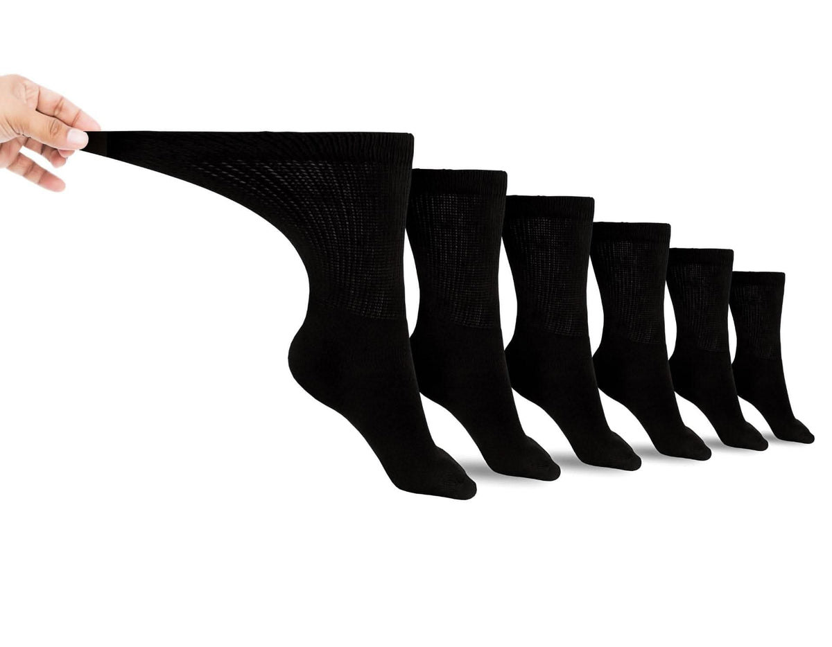 Men's Cotton Diabetic Crew Socks (6 Pair) – product view 4