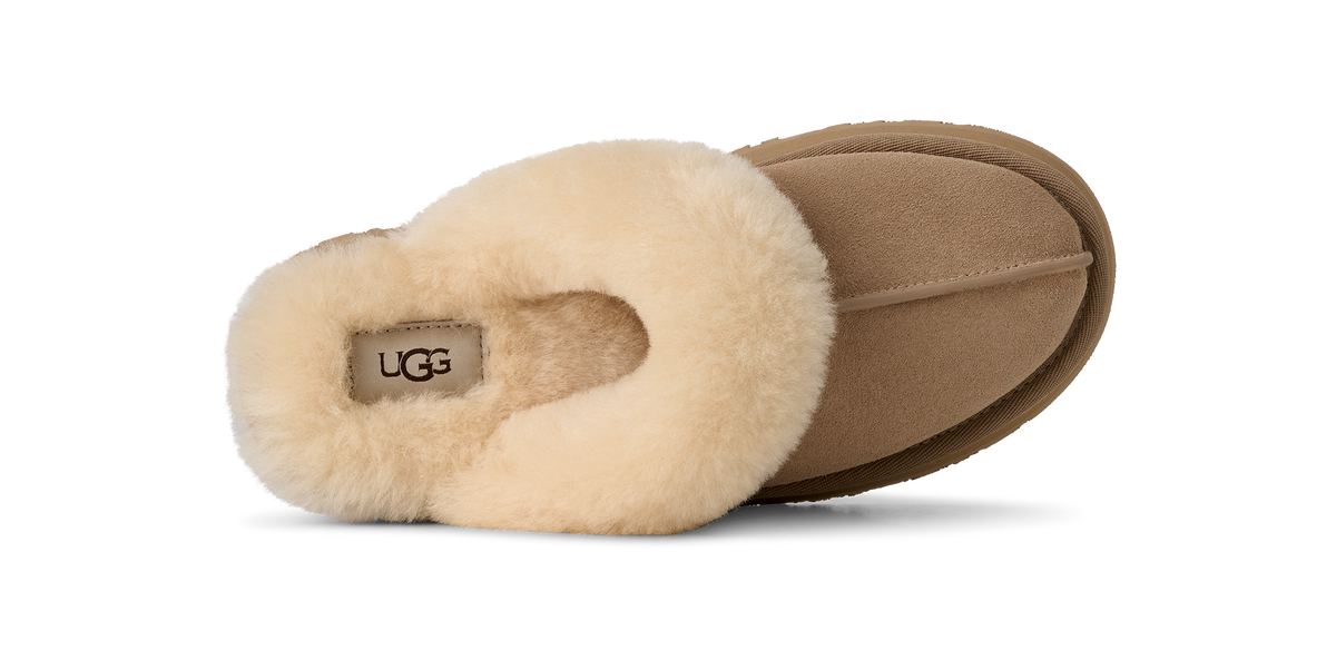 UGG Disquette Womens Platform Slippers — Sand Suede
