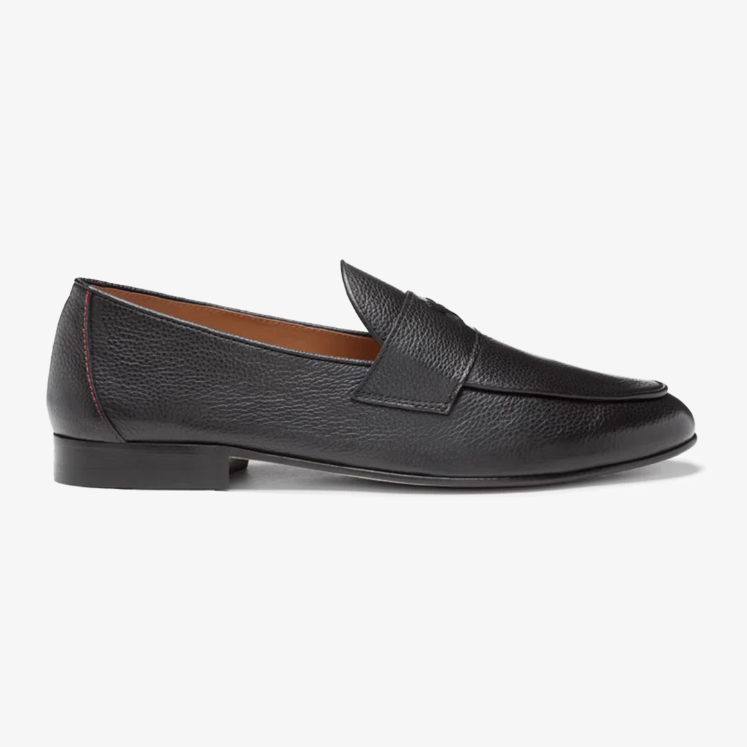 Del Toro Shoes Men's Black Pebbled Leather Centesimo