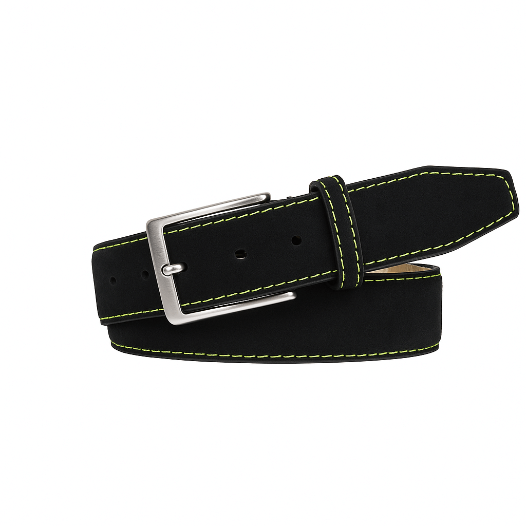 Black Suede Leather Belt