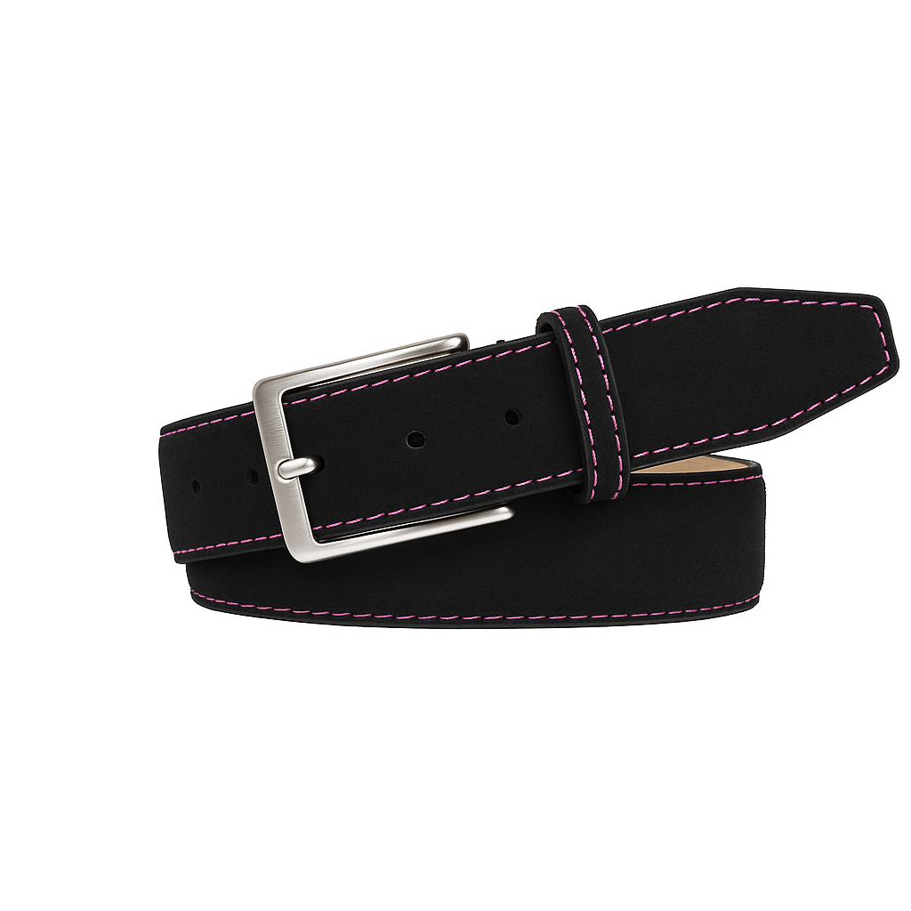 Black Suede Leather Belt