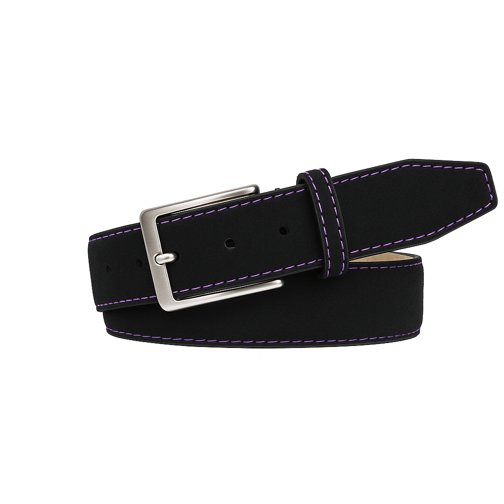 Black Suede Leather Belt