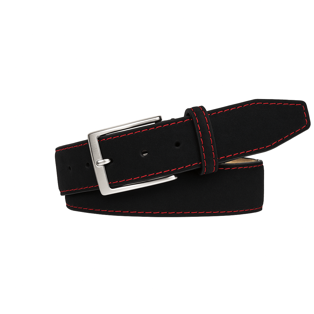 Black Suede Leather Belt