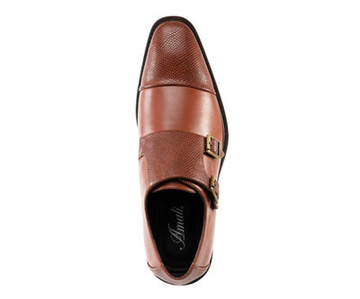 Bolano Bancroft Cognac Double Monk Strap Men's Leather Shoes