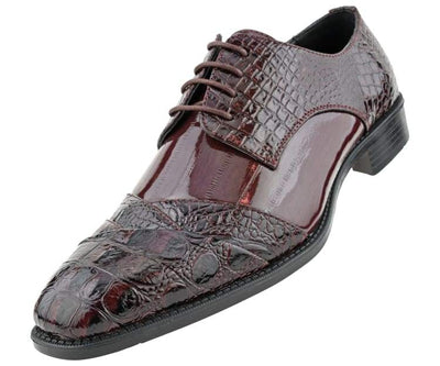 Bolano Bandit Men's Burgundy Croc Oxford Shoes