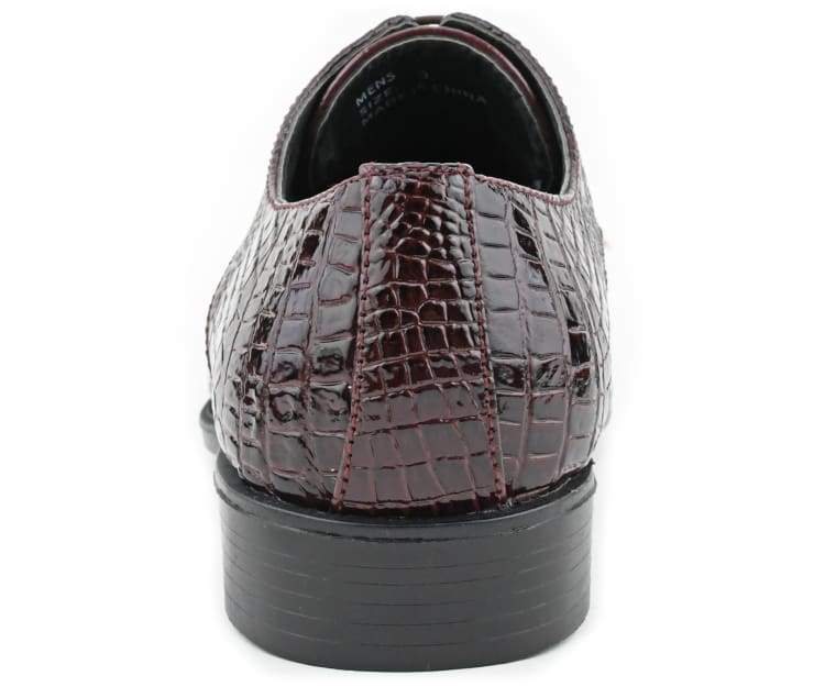 Bolano Bandit Men's Burgundy Croc Oxford Shoes