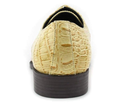 Bolano Bandit Men's Oxford Beige Croc Dress Shoes