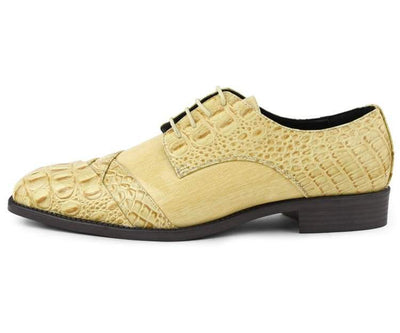 Bolano Bandit Men's Oxford Beige Croc Dress Shoes