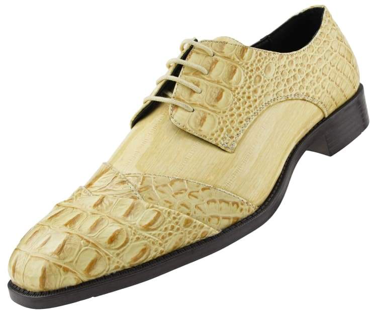 Bolano Bandit Men's Oxford Beige Croc Dress Shoes