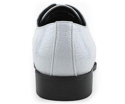 Bolano Bandit Men's Oxford White Croc Dress Shoes