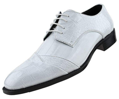 Bolano Bandit Men's Oxford White Croc Dress Shoes