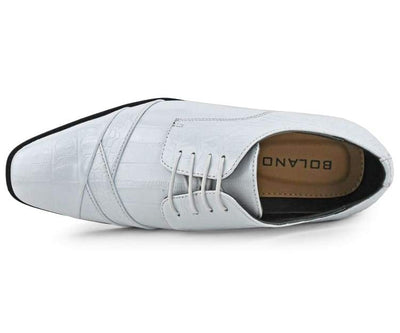 Bolano Bandit Men's Oxford White Croc Dress Shoes