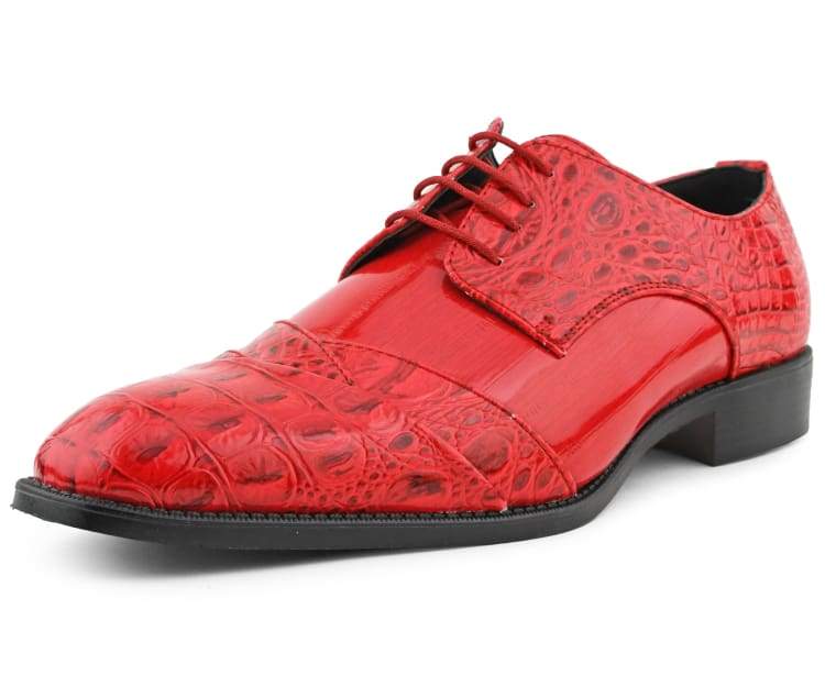Bolano Bandit Men's Red Croc Oxford Dress Shoes