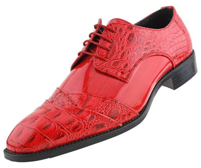 Bolano Bandit Men's Red Croc Oxford Dress Shoes