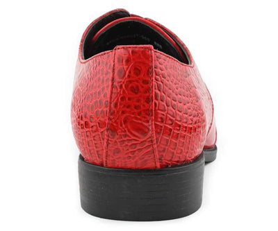 Bolano Bandit Men's Red Croc Oxford Dress Shoes
