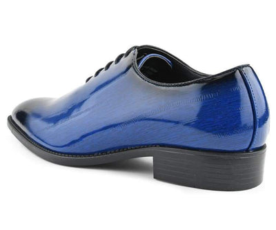 Bolano Brayden Men’s Eel Skin Royal Blue Exotic Oxfords