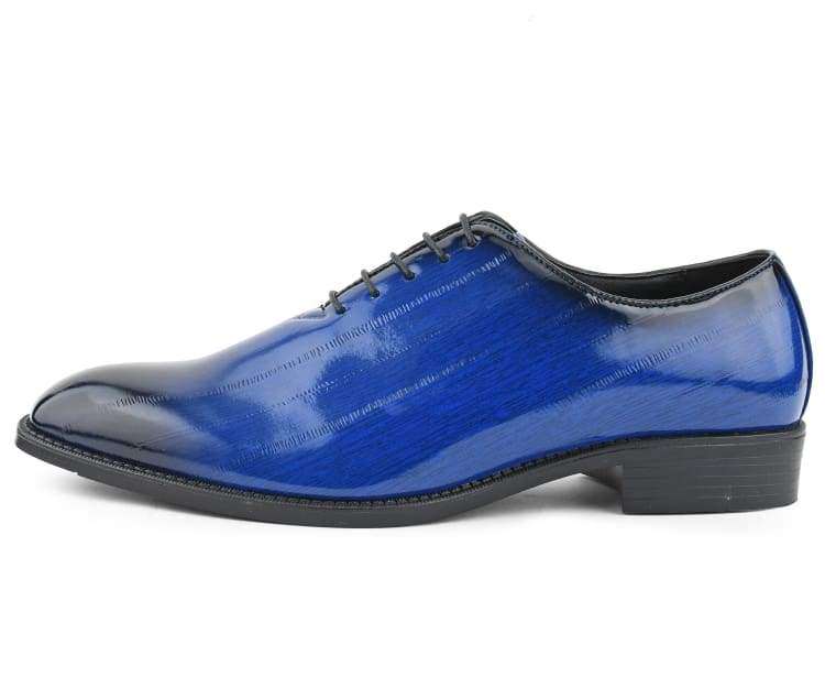 Bolano Brayden Men’s Eel Skin Royal Blue Exotic Oxfords