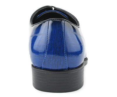 Bolano Brayden Men’s Eel Skin Royal Blue Exotic Oxfords