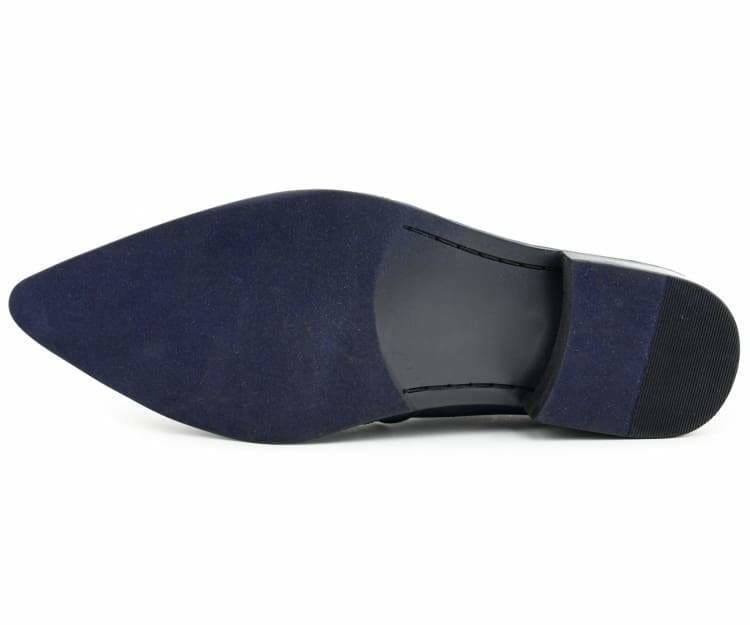 Bolano Desta BlackGold Men's Rhinestone Loafers With Metal Tip