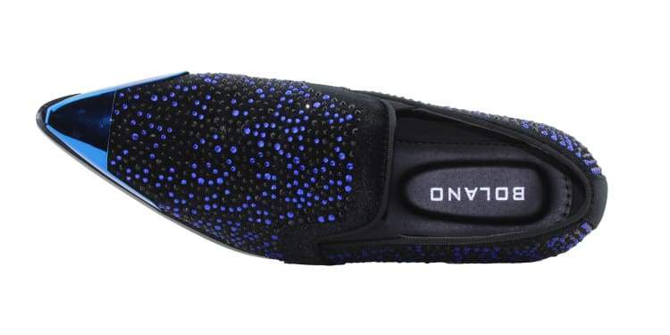 Bolano Desta Men's Rhinestone Loafer BlackRoyal Blue