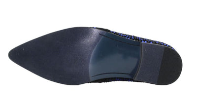 Bolano Desta Men's Rhinestone Loafer BlackRoyal Blue