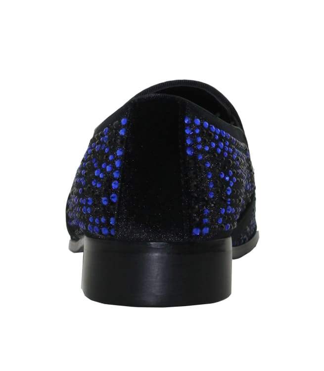 Bolano Desta Men's Rhinestone Loafer BlackRoyal Blue