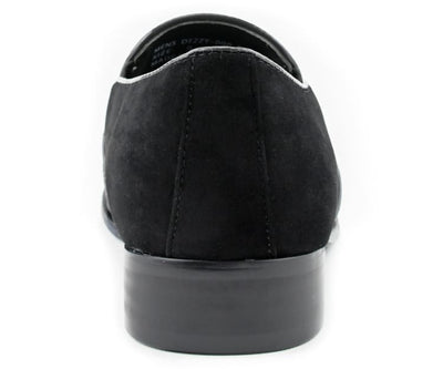 Bolano Dezzy Men’s Black Suede Rhinestone Tuxedo Slippers