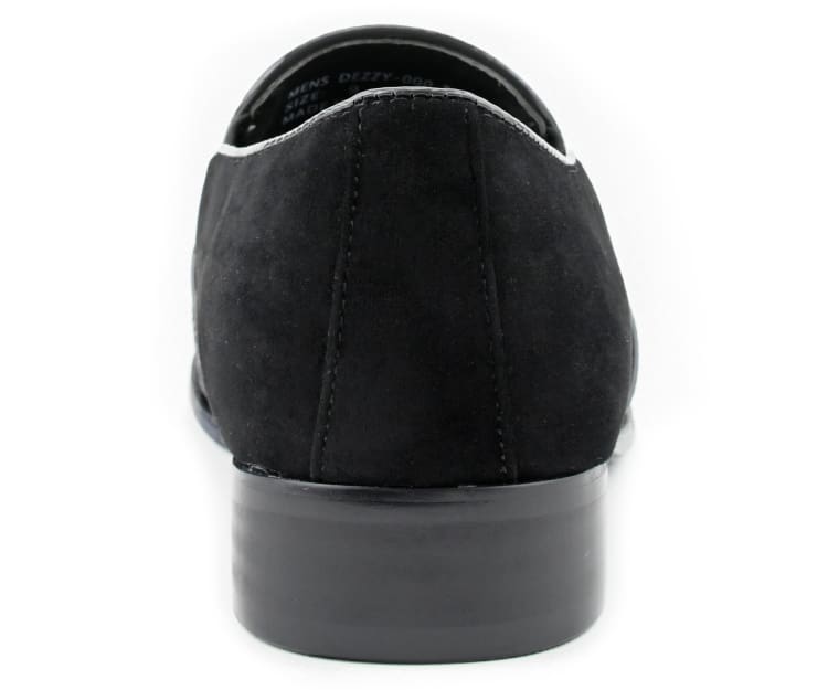 Bolano Dezzy Men’s Black Suede Rhinestone Tuxedo Slippers