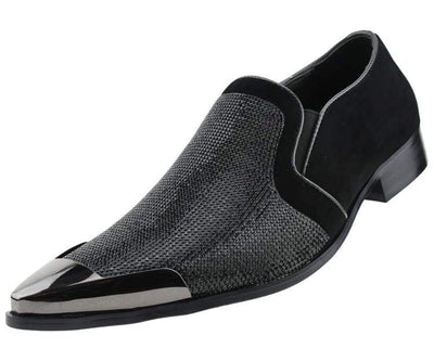 Bolano Dezzy Men’s Black Suede Rhinestone Tuxedo Slippers