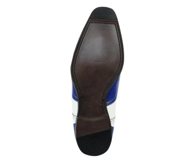 Bolano Elwyn Men’s Royal Blue Leather Derby Oxford Shoes – Bold Modern Craft with Sleek Dress Elegance