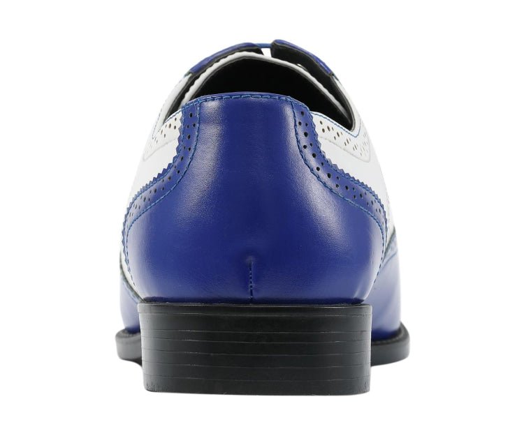 Bolano Elwyn Men’s Royal Blue Leather Derby Oxford Shoes – Bold Modern Craft with Sleek Dress Elegance