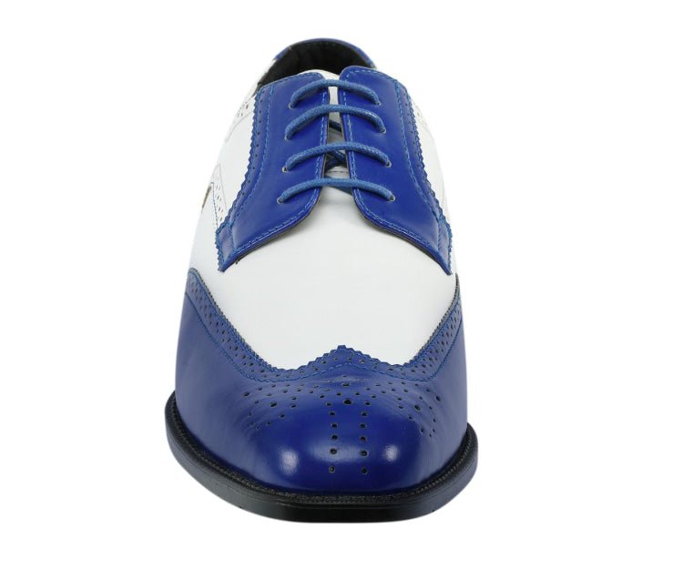 Bolano Elwyn Men’s Royal Blue Leather Derby Oxford Shoes – Bold Modern Craft with Sleek Dress Elegance