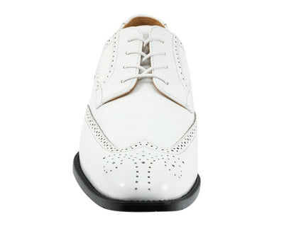 Bolano Elwyn Men’s White Leather Derby Brogue Shoes – Clean Classic Craft with Modern Dress Elegance