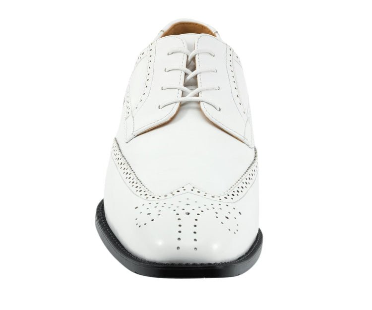 Bolano Elwyn Men’s White Leather Derby Brogue Shoes – Clean Classic Craft with Modern Dress Elegance