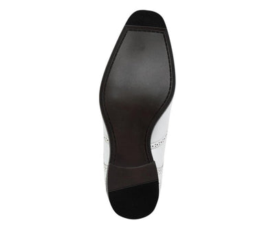Bolano Elwyn Men’s White Leather Derby Brogue Shoes – Clean Classic Craft with Modern Dress Elegance
