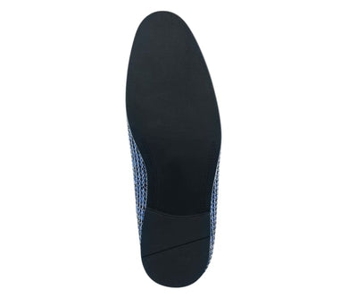 Bolano Emelio Navy Glitter Tuxedo Slippers For Men