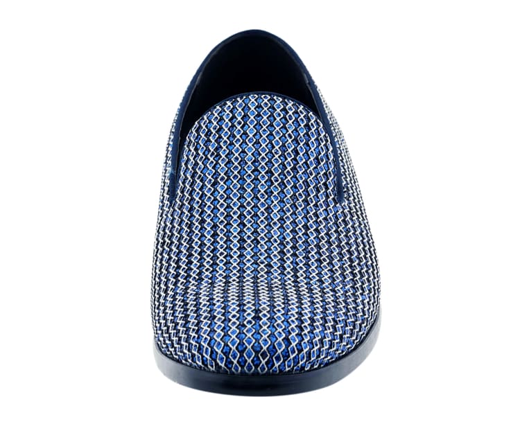 Bolano Emelio Navy Glitter Tuxedo Slippers For Men