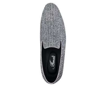 Bolano Emelio Silver Glitter Encrusted Men's Formal Slip On Dress Shoe