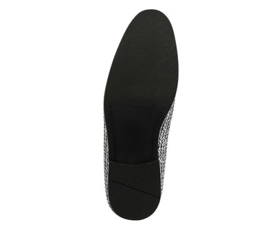 Bolano Emelio Silver Glitter Encrusted Men's Formal Slip On Dress Shoe