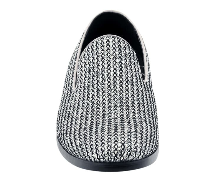 Bolano Emelio Silver Glitter Encrusted Men's Formal Slip On Dress Shoe