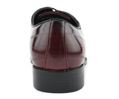 Bolano Exotic Elegance Burgundy Eel Skin Oxfords Women’s