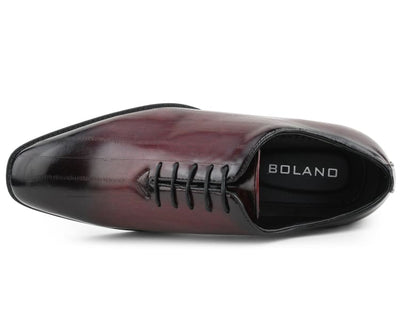 Bolano Exotic Elegance Burgundy Eel Skin Oxfords Women’s