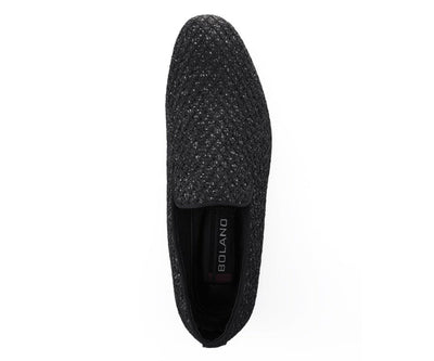 Bolano Sarlo Black Men’s Glitter Loafers
